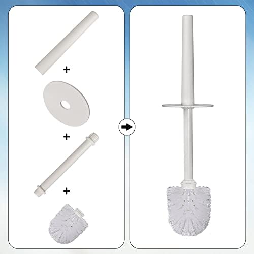 Topsky Toilet Brush & Holder Set, 2 Pack Plastic Round Barrel Loo Brush - Image 5