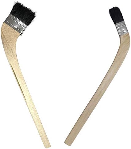 2Pcs Wooden Handle Bristle Radiator Paint Brush（Brush Width 1.5" and 2"） by ZLYY