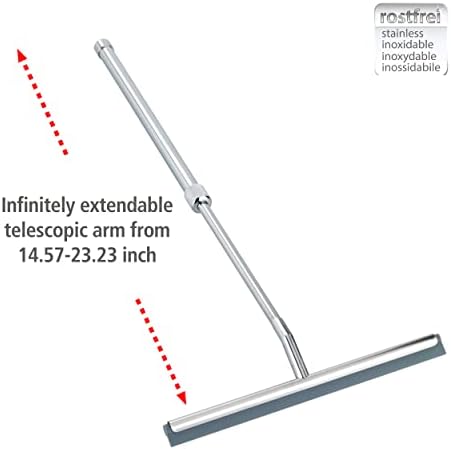 WENKO Shower Squeegee, Glass Door, Extendable Mirror Squeegee, Stainless Steel - Image 3