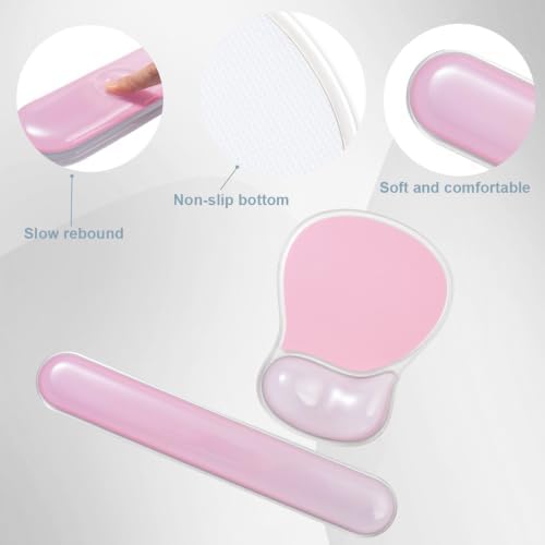 Gel Keyboard Wrist Rest and Pink Mouse Pad Set - Image 5