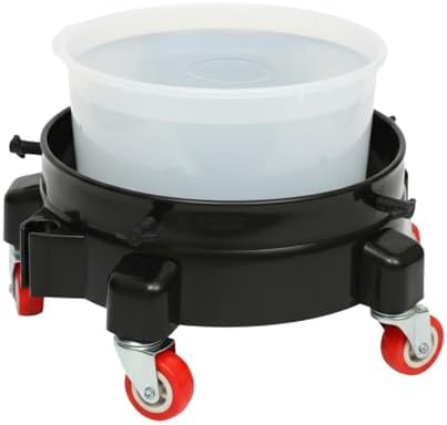 5 Gallon Bucket Dolly with 2 Lockable Swivel Casters, Adjustable Side Screws by GOVNPJ