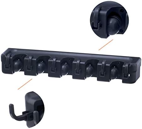 Superio Mop and Broom Holder 2 Pack Wall Mount Black Cleaning Tools Wall - Image 3
