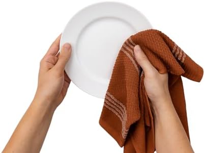 Terracotta Orange Rust Kitchen Dish Towels, 100% Cotton - Image 5