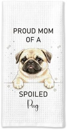 Funny Pug Kitchen Towels Dog Mom Hostess Gifts by Sldpngo