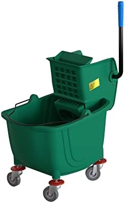 26 Qt. Green Mop Bucket and Side Press Wringer Combo by Krollen+Industrial