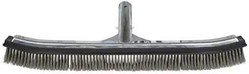 Poolmaster 18-Inch Stainless Steel Pool Algae Brush, Heavy-Duty Aluminum Back - Image 2