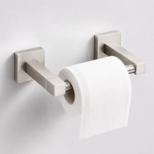 Toilet Paper Holder Wall Mount, Brushed Nickel Bathroom Toilet Paper Holder by BTHRMHW