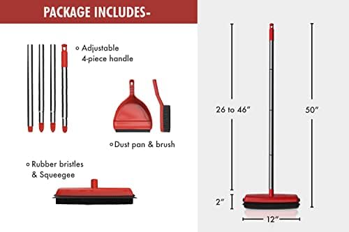 Rubber Bristle Expandable Broom Set - Image 2
