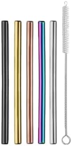 Ello 5-Pack Stainless Steel Reusable Cocktail Straws by Ello
