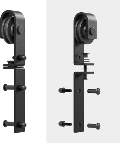 30" Bi-Folding Sliding Barn Door Hardware Track Kit, Smoothly&Quietly, Side - Image 2
