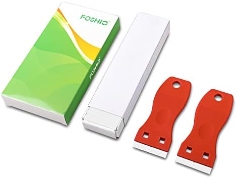 FOSHIO 2PCS Plastic Razor Blade Scraper Tool and 100PCS Plastic Blades - Image 2