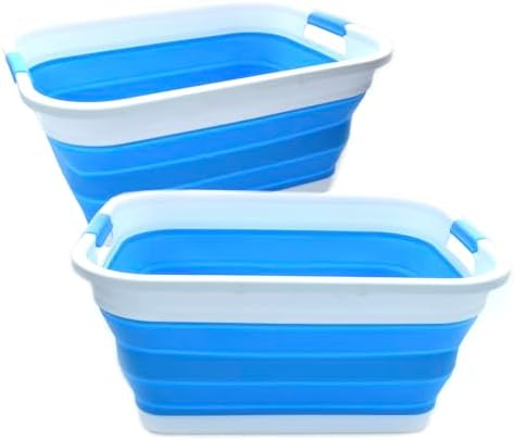 SAMMART Set of 2-41L Collapsible Plastic Laundry Basket-Pop Up Storage by SAMMART