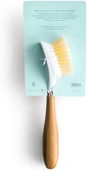 Grove Co. Replaceable Head Bamboo Dish Brush, Non-Scratch Scrubber - Image 2
