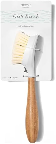 Grove Co. Replaceable Head Bamboo Dish Brush, Non-Scratch Scrubber by Unknown