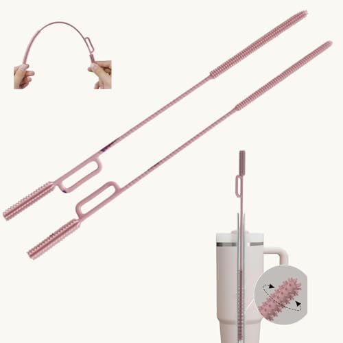 Silicone Straw Cleaner Brush, 2 Pack Extra Long Straw Cleaning Brushes by Unknown