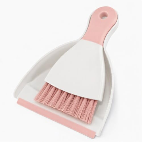 GeeRic Mini Dustpan and Brush Set, Dust Pan Broom Pink by GeeRic