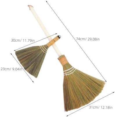 2pcs Handmade Grass Broom with Detachable Handle - Image 2