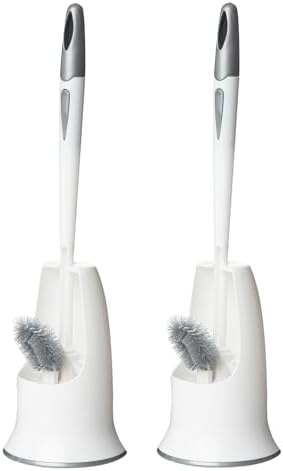 2 Pack Toilet Bowl Brush with Holder by Ryhiac