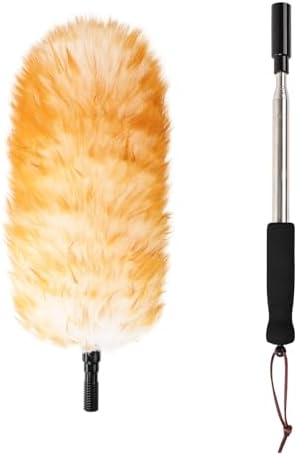 Extendable Cleaning Duster, 66.9Inch Telescoping Feather Dusters by FeelFunFeather