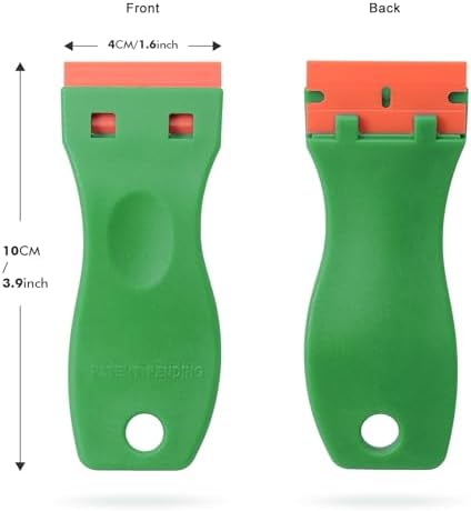 FOSHIO 2PCS Green Plastic Razor Sticker Remover Paint Scrapers - Image 3