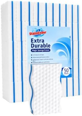 50 Pack Magic Eraser Sponge Pads, Extra Thick Melamine Sponges by StainEnder