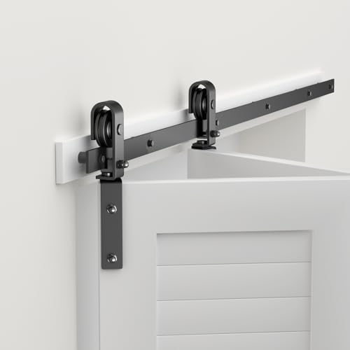 30" Bi-Folding Sliding Barn Door Hardware Track Kit, Smoothly&Quietly, Side by SlidingBarnDoorHardwareKit