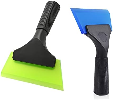 FOSHIO Small Squeegee with 5 Inch Dark Blue & Green Rubber Blade Mini Wiper by FOSHIO