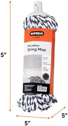 Superio String Microfiber Mop Replacement Head Only – Grey Refill - Image 3