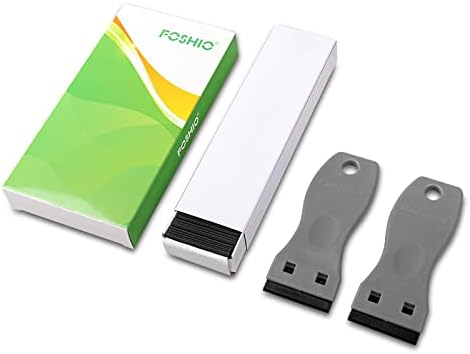 FOSHIO 2PCS Plastic Razor Blade Scraper Tool and 100PCS Plastic Blades - Image 2