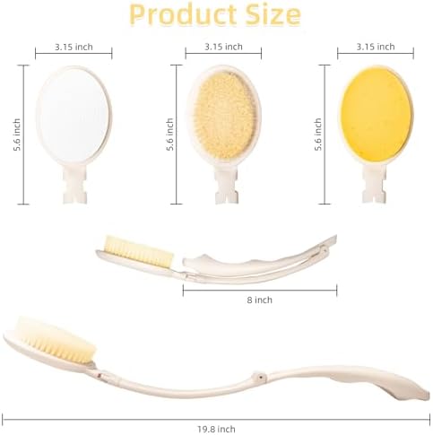LFJ 19" Long Handle Shower Sponge Brush Set - Image 2