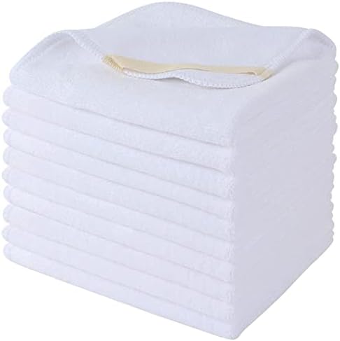 SINLAND Microfiber Facial Cloths Fast Drying Washcloth 12inch x 12inch White 10 by SINLAND