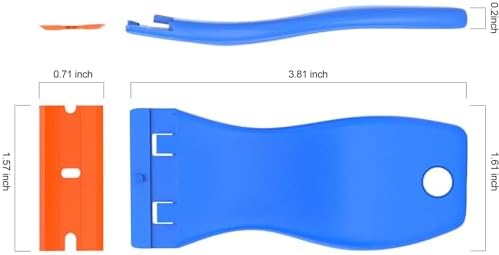 2 Pcs Plastic Razor Blade Scraper and 12 Pcs Blades, Remove Label Decal Tool - Image 3