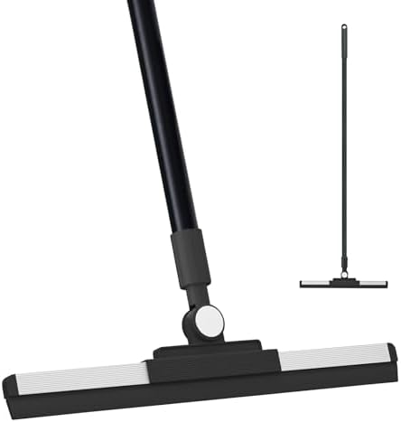 Floor Squeegee - 52 Inch Adjustable Long Handle 14.2 Inch Rubber Blade 180° by HOMEIMPROVEMENT