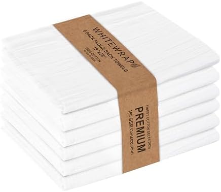 Flour Sack Towels| Tea Towel for Crafts| Kitchen Dish Cotton Blank Towel for by WHITEWRAP
