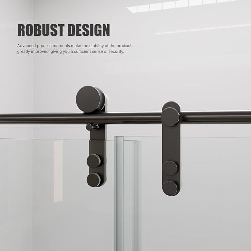 Kullavik 56-60" W x 76" H Frameless Sliding Shower Door - Image 2