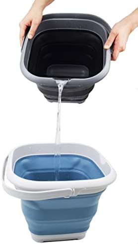 SAMMART 8.5L Collapsible Square Handy Bucket/Foldable SquareWater Pail/Portable - Image 6