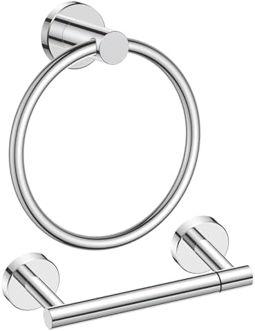 FORIOUS Toilet Paper Holder and Towel Ring Set, Bathroom Accessories Set by FORIOUS