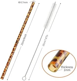 10 Pcs Reusable Leopard Straws Drinking Straw - Image 3