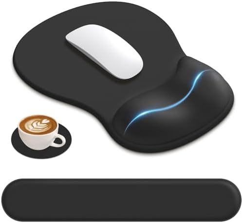 AKIT Ergonomic Mouse Pad and Keyboard Wrist Rest Set, Memory Foam by AKITHomeGarden