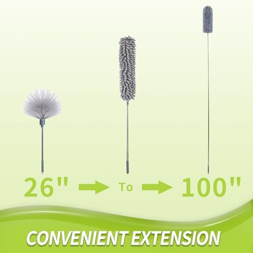 IVYROLL Cobweb Duster & 100'' Microfiber & Chenille Ceiling Cleaner Kit - Image 7