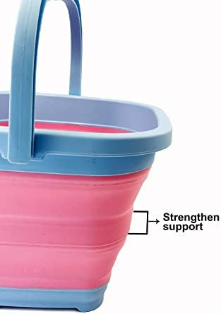 SAMMART Collapsible Rectangular Cleaning Bucket 5L- Foldable Camping Beach Sand - Image 4