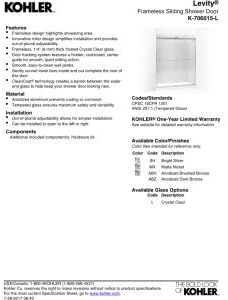KOHLER K-706015-L-ABV Levity Bypass Shower Door - Image 3