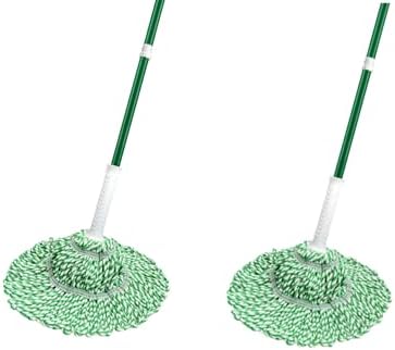 2-Pack 55.5" Cotton Mop with Grip & Click Ratchet, Wide Head Covers 50% More by Unknown