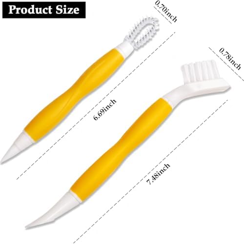 Grout Cleaning Brush Set 2 Pack Crevice Detail Cleaner Brush Multi-Purpose Scrub - Image 2