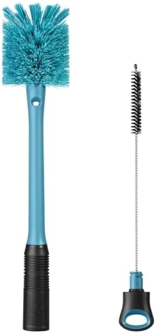 MOSOLAN 2-in-1 Bottle Brush and Straw Cleaner Brush, Smokey Blue, 1 Pack by mosolan