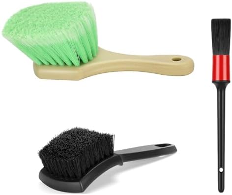 Fitosy Wheel Rim & Tire Brush Set, Soft & Stiff Bristle Wash Cleaning by Fitosy