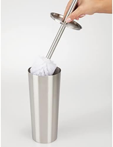 mDesign Slim Metal Toilet Brush Set - Image 5