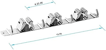 Mop and Broom Hanger Wall Mount, stainless steel Broom Hook Organizer Wall - Image 3