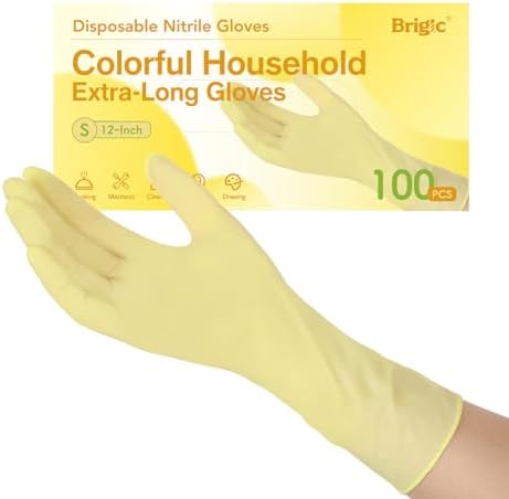 12 Inch Long Cuff Nitrile Gloves, Disposable Gloves by Brigic