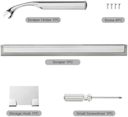 Shower Squeegee for Glass Doors, Stainless Steel Shower Squeegee for Bathroom - Image 6